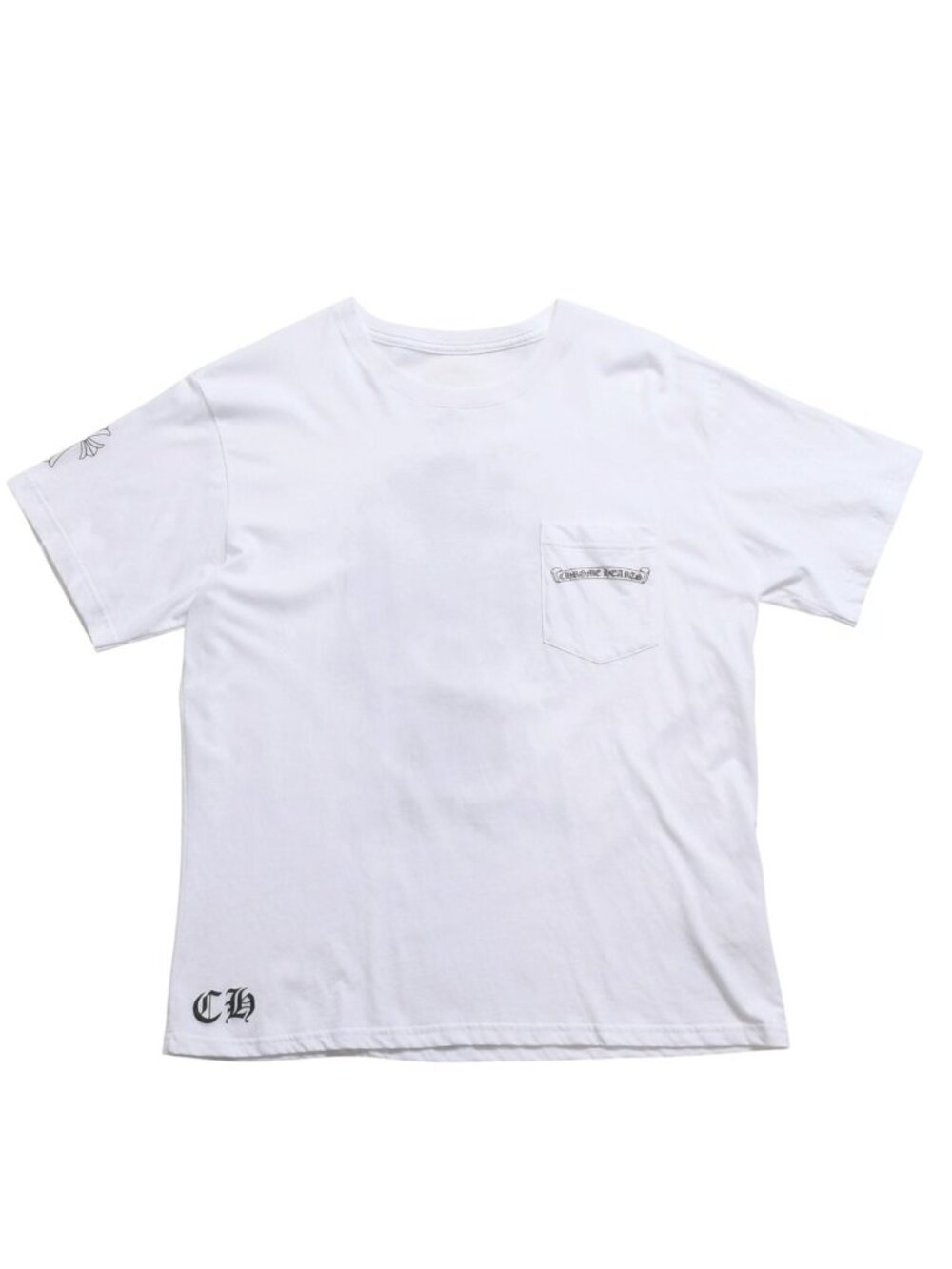 Chrome Hearts Cemetery Big Cross T-Shirt CH Scroll Label CH Logo White